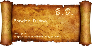 Bondor Diána névjegykártya